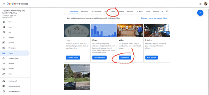 add video google my business page