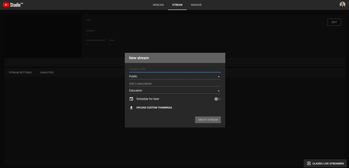 live stream scheduling