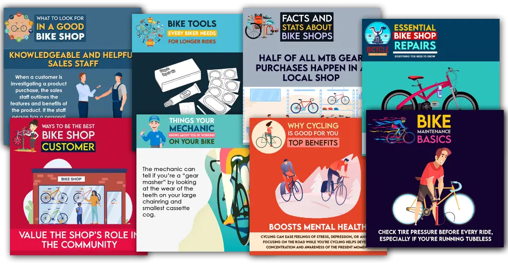 Examples of bike shop social content from Local Social Link