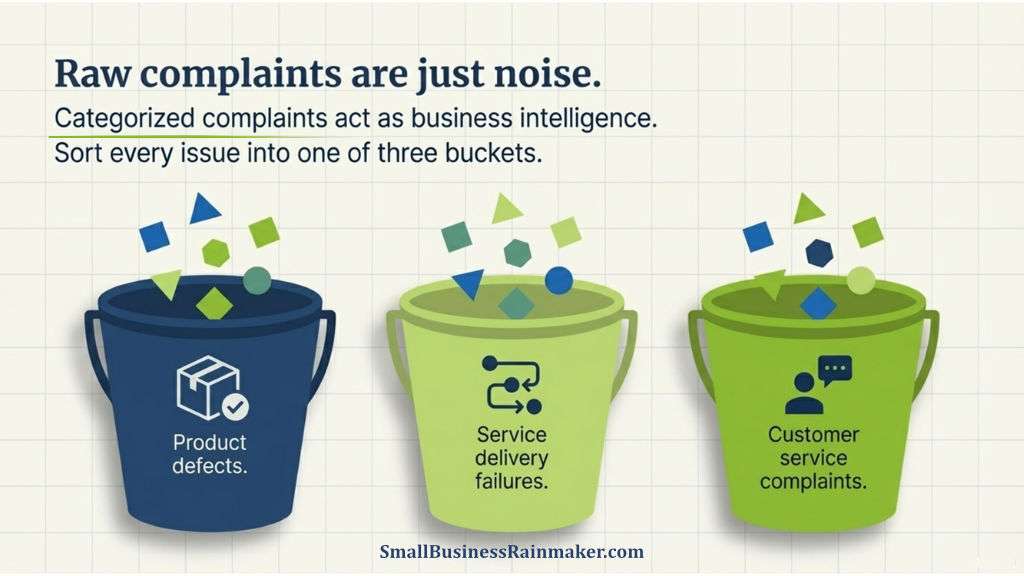 Illustration of how to categorize complaints