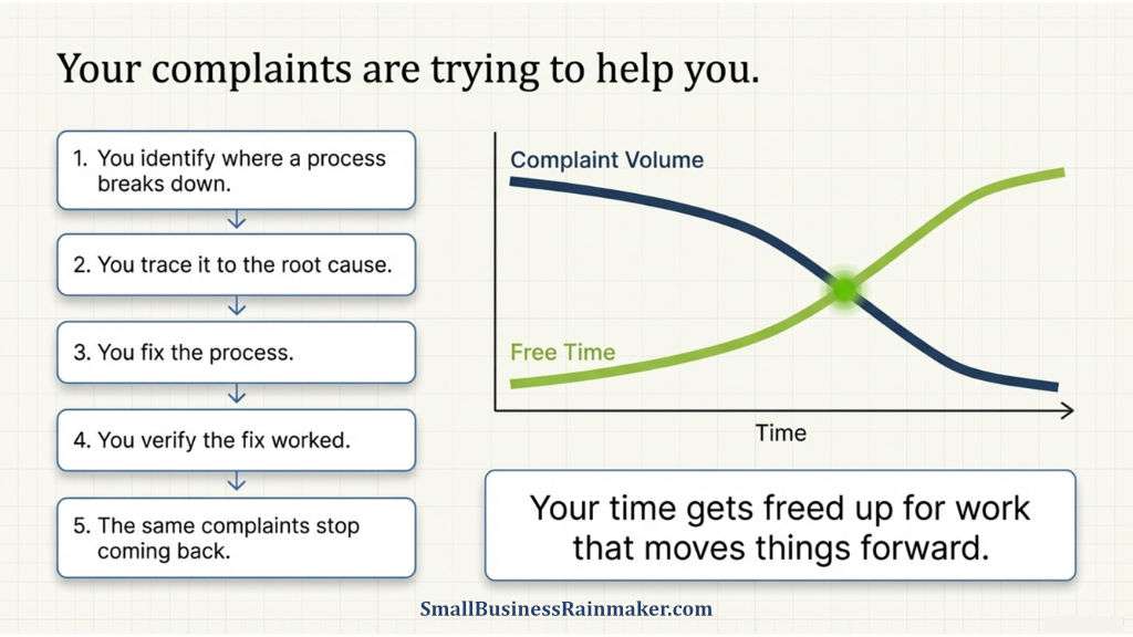 Illustration of how complaints help a company grow